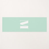 Tapis De Yoga Personnaliser monogramme initial de la menthe vert (Devant (Horizontal))