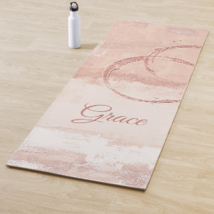 Tapis De Yoga Personnaliser Style Art Moderne Peach Rose doux