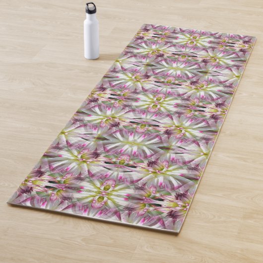 Tapis De Yoga Pétales à fleurs Dahlia Multiplié Abstrait (En situation)