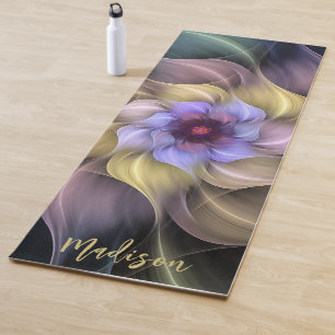 Tapis De Yoga Pétales de Fleur Fractale Psychedelique Moderne