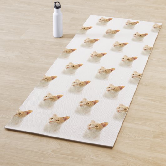Tapis De Yoga Petit Chat Blondie Se Demandant (En situation)
