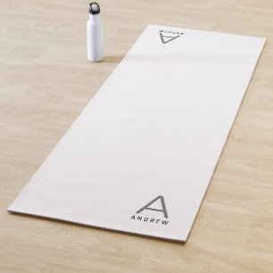 Tapis De Yoga Petit monogramme de Yoga blanc personnalisé