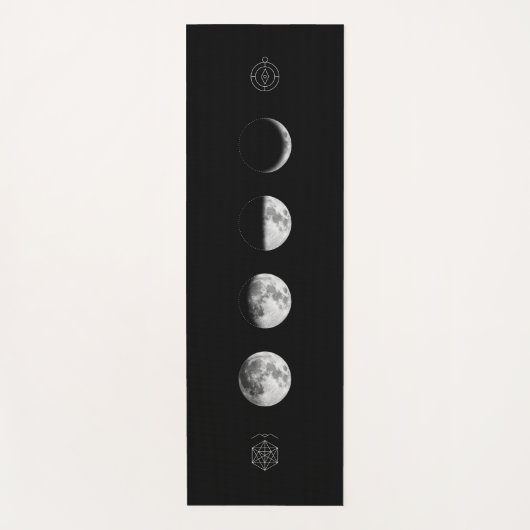 Tapis De Yoga Phase de lune simple avec géométrie sacrée (Devant)