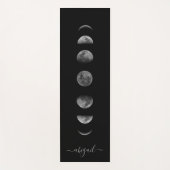 Tapis De Yoga Phases lunaires | Nom personnalisé céleste (Devant)