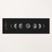 Tapis De Yoga Phases lunaires | Nom personnalisé céleste (Devant (Horizontal))