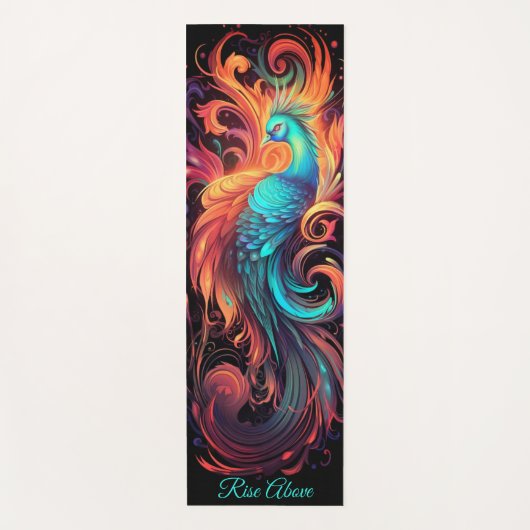 Tapis De Yoga Phoenix Orange Black Turquoise Bold (Devant)