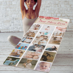 Tapis De Yoga Photo Collage Best Mom Ever Mothers Day Yoga Mat