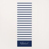 Tapis De Yoga Photo Collage Navy Monogramme moderne (Dos)