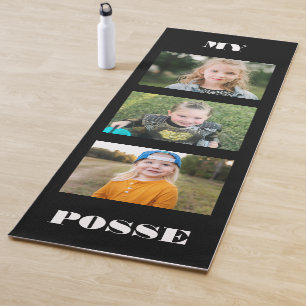 Tapis De Yoga Photo Collage Personnalisé Black My Posse