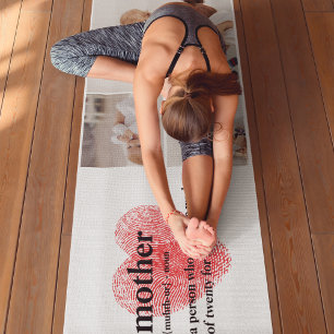 Tapis De Yoga Photo de collage moderne et Red Heart Mother Venin