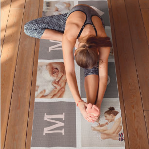 Tapis De Yoga Photo de collection moderne Best Mom Pink & Grey C