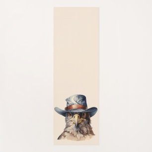 Tapis De Yoga pigeon drôle portant un casquette cowboy, aquarell