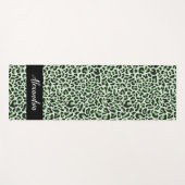 Tapis De Yoga Pilates personnalisés Empreintes de léopard verts (Devant (Horizontal))