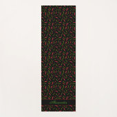 Tapis De Yoga Piment Funky Peppers Patterned Black Food Thème (Devant)