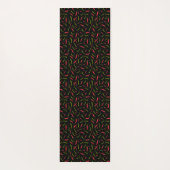 Tapis De Yoga Piment Funky Peppers Patterned Black Food Thème (Dos)