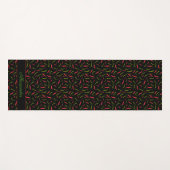 Tapis De Yoga Piment Funky Peppers Patterned Black Food Thème (Devant (Horizontal))