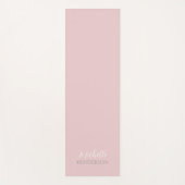 Tapis De Yoga Pink and White Personalized Monogram Name (Devant)