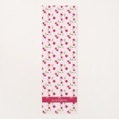 Tapis De Yoga Pink Custom Cute Cherry Print Pattern Coquette  (Devant)