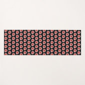 Tapis De Yoga Pink Daylily Floral Pattern sur Noir (Devant (Horizontal))