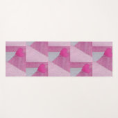 Tapis De Yoga Pink Denim and Gray Patchwork with Heart (Devant (Horizontal))