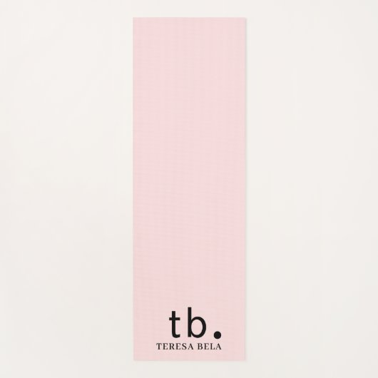 Tapis De Yoga Pink Elegant Feminine Minimal Monogram Style (Devant)