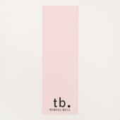 Tapis De Yoga Pink Elegant Feminine Minimal Monogram Style (Dos)