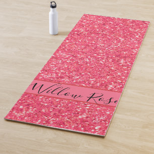 Tapis De Yoga Pink fun pétillant parties scintillant motif, cade