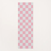 Tapis De Yoga Pink + Grey Check À damiers Checkerboard Motif (Devant)