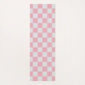 Tapis De Yoga Pink + Grey Check À damiers Checkerboard Motif (Dos)