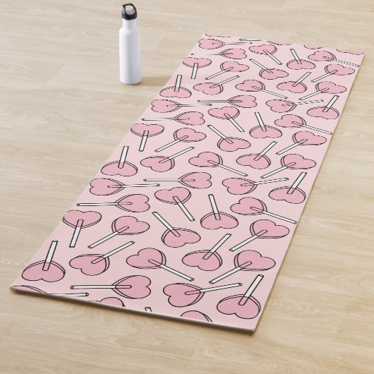 Tapis De Yoga Pink Lollipops, Heart Lollipops, Lollipop Pattern (En situation)