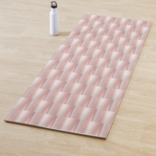 Tapis De Yoga Pink Metallic Abstrait Panier Weave Élégant Chic (En situation)