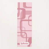 Tapis De Yoga Pink Retro 60's 70's Abstrait nom Motif (Devant)