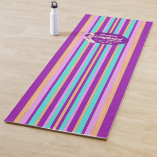 Tapis De Yoga Pipeline Surfboard Hawaiian Stried Violet
