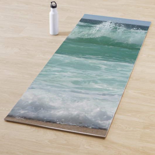 Tapis De Yoga Plage Bord de mer Vagues Sable Fitness Modèle (En situation)