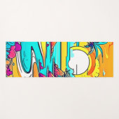 Tapis De Yoga Plage de coucher de soleil tropicale animée (Devant (Horizontal))