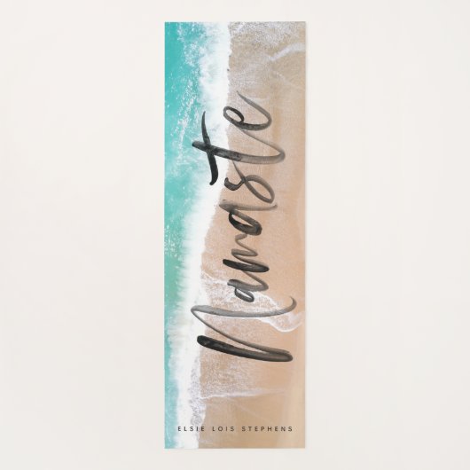 Tapis De Yoga plage de sable tropical méditation océanique perso (Dos)