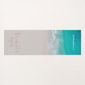 Tapis De Yoga plage de sable tropical océan l'aventure commence (Dos (Horizontal))