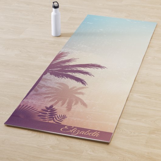 Tapis De Yoga Plage des Palmiers Tropicaux (En situation)