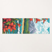Tapis De Yoga Plage hawaïenne tropicale et Fleurs Yoga Mat (Devant (Horizontal))