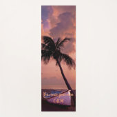 Tapis De Yoga Plage, Sable, Palmier, Coucher de soleil, Message  (Devant)