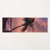 Tapis De Yoga Plage, Sable, Palmier, Coucher de soleil, Message  (Devant (Horizontal))