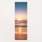 Tapis De Yoga Plage Sunset Sable Balnéaire Nom personnalisé (Devant)