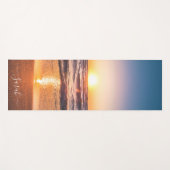 Tapis De Yoga Plage Sunset Sable Balnéaire Nom personnalisé (Devant (Horizontal))
