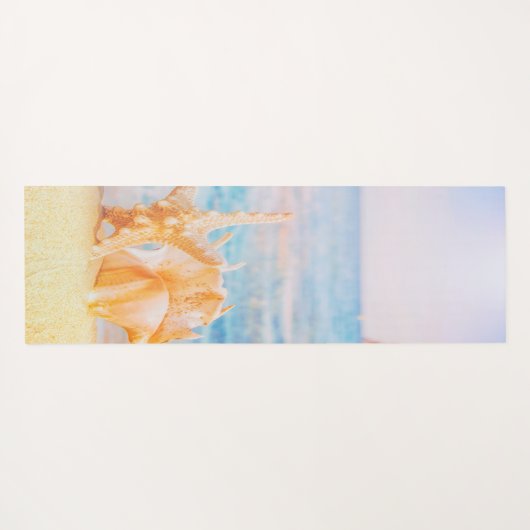 Tapis De Yoga Plage tropicale adorable, Sable, Etoile, Coquillag (Dos (Horizontal))