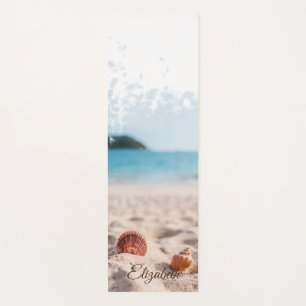 Tapis De Yoga Plage Tropicale cool, Coquillages De Sable