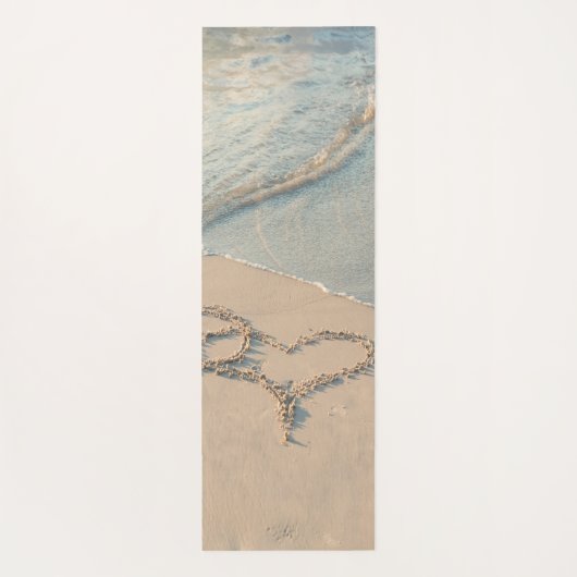 Tapis De Yoga Plage tropicale, Sable, Coeur Personnalisé (Dos)