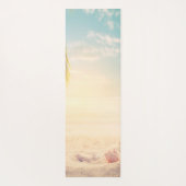 Tapis De Yoga Plage tropicale, Sable, Coquillages, Palm (Dos)