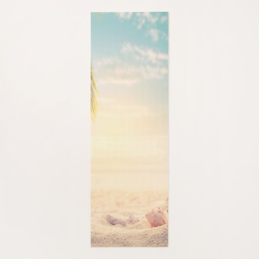 Tapis De Yoga Plage tropicale, Sable, Coquillages, Palm (Dos)