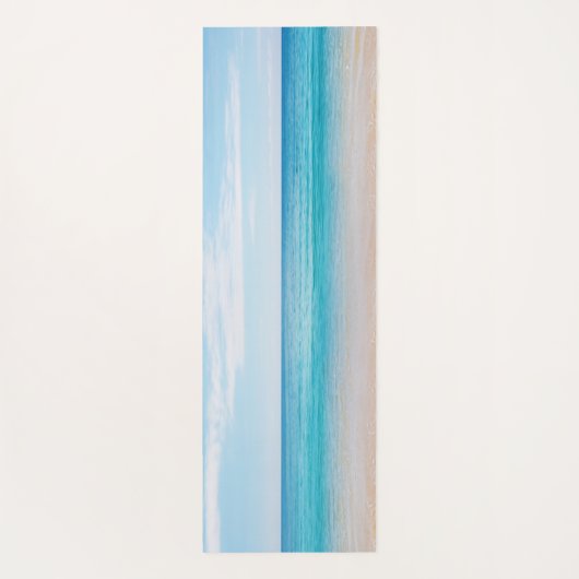 Tapis De Yoga Plage tropicale, Sable, Flip flop, Casquette- Pers (Dos)