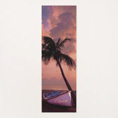 Tapis De Yoga Plage tropicale, Sable, Palmier, Bateau, Coucher d (Devant)